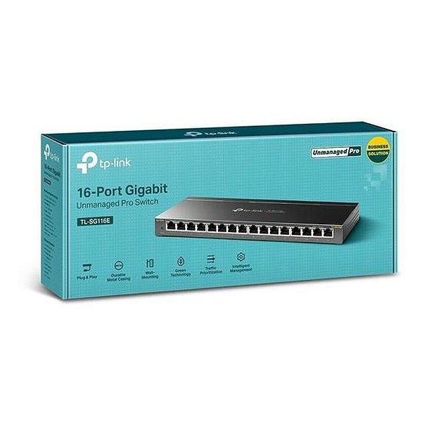 Comutador Tp Link 16 Portas TL-SG116E Gigabit Ethernet 10/100/1000