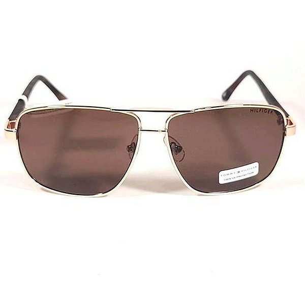 Óculos De Sol Masculino Tommy Hilfiger Percy Om528 - Dourado Brilhante