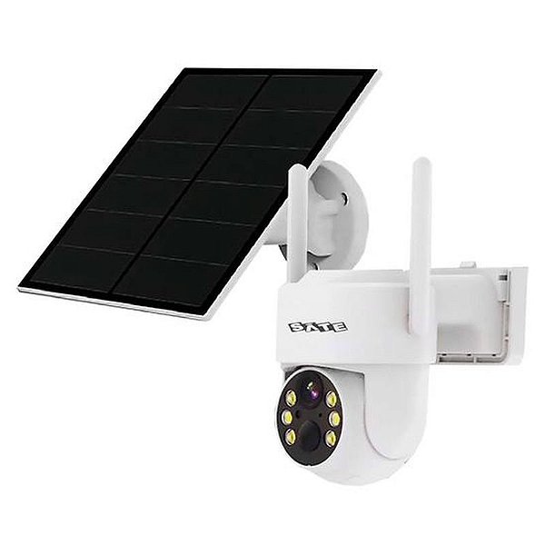 Câmera IP Solar A-CAM007S para Exterior - Wi-Fi, Branca e Preta