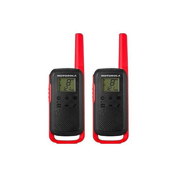 Rádio Comunicador Motorola T-210 Bivolt 20MIL-32KM - Preto e Vermelho