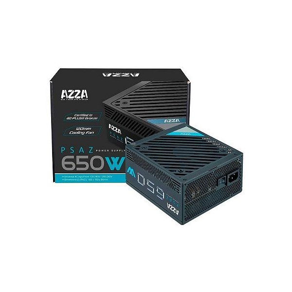 Fonte ATX Azza PSAZ 650W Não Modular 80 Plus Bronze - Alta Performance e Eficiência