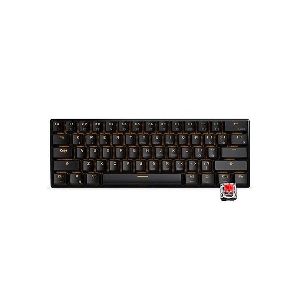 Teclado Mecânico Royal Kludge RK61, 60%, RGB, Sem Fio, Switch Red, Preto