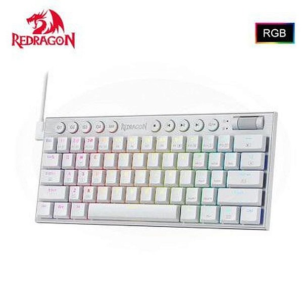 Teclado Mecânico Redragon K632W-RGB Horus Mini Branco com Fio