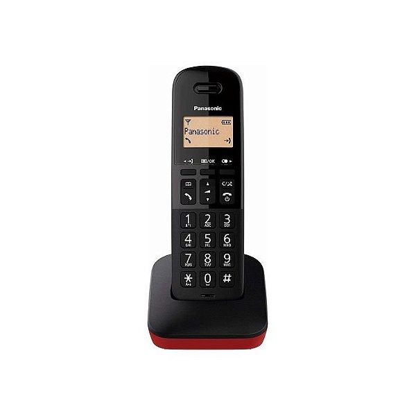 Telefone Sem Fio Panasonic Vermelho com 1 Base Kx Tgb310Lar - 110V