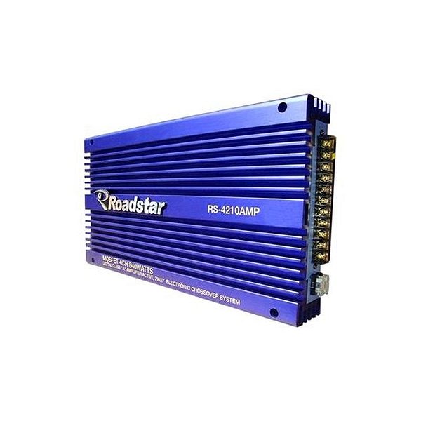 Amplificador de Áudio Veicular Roadstar RS 4210 - 4 Canais - Potência de 840W