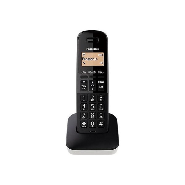 Telefone Sem Fio Panasonic KX-TGB310 com Display e Identificador de Chamadas - Branco/Preto