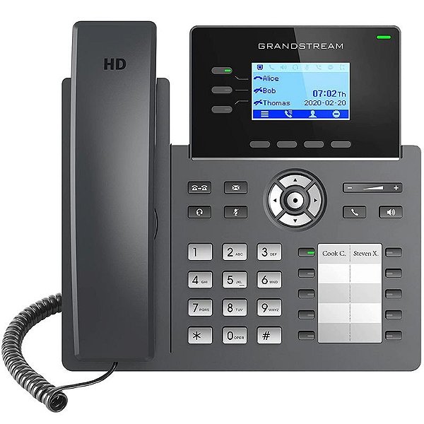 Grandstream GRP2604P - Telefone IP profissional. conferência HD. display colorido. PoE. Preto