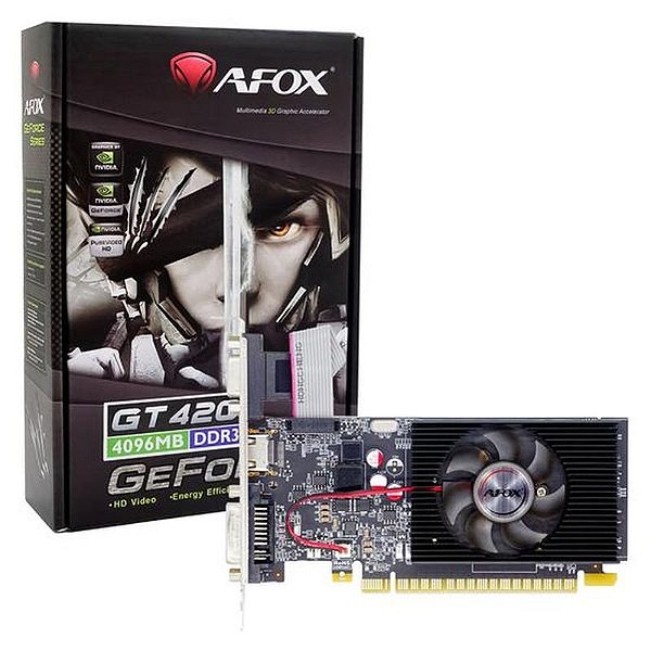 Placa de Vídeo Afox Nvidia GeForce GT 420 4GB DDR3 - Desempenho Confiável para Jogos