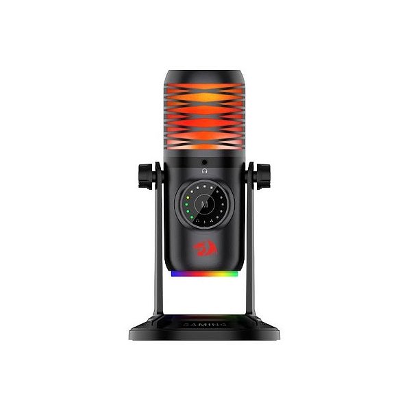 Microfone Redragon GM306 Stellaris RGB - USB-C, Preto Profissional