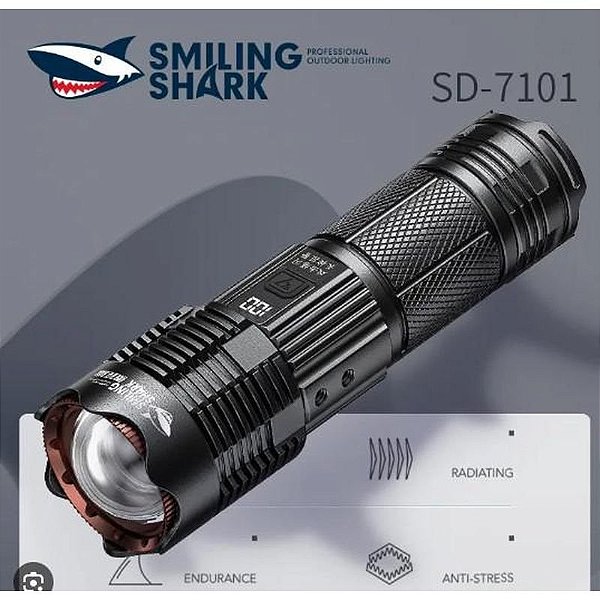 Lanterna LED Tubarão Sorridente SD-7101 para Crianças e Decoração Infantil