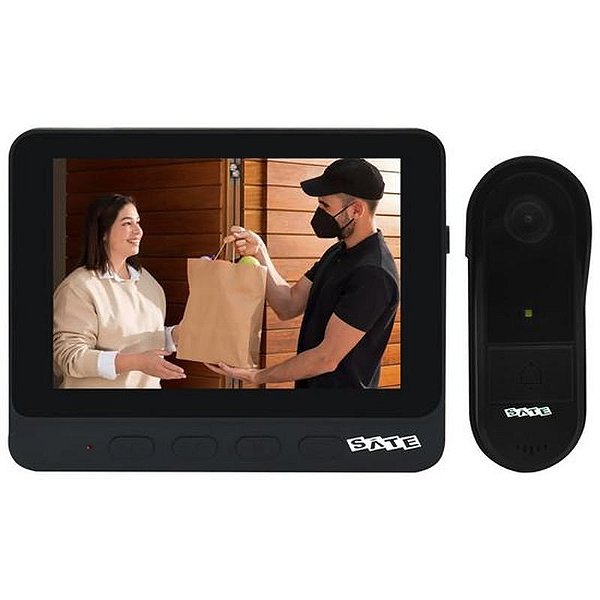 Interface de Vídeo Porteiro Satellite A-DB24 Smart Home com Tela 4.3" - Preto