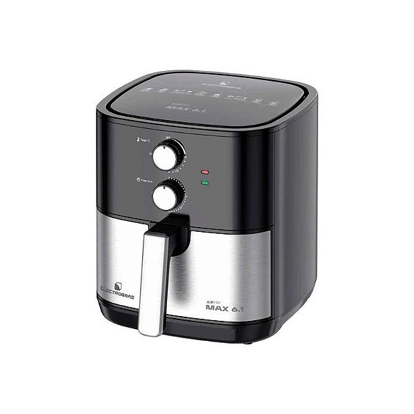 Fritadeira Elétrica Air Fryer Electrobras Max 6.1L - 1900W - Preto e Prata - 220V