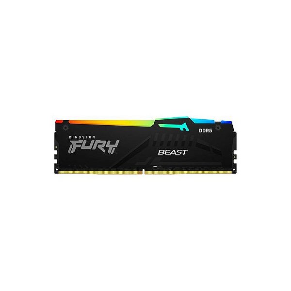 Memória RAM Kingston DDR5 16GB 5600MHz Black RGB Fury Beast - KF556C40BBA-16