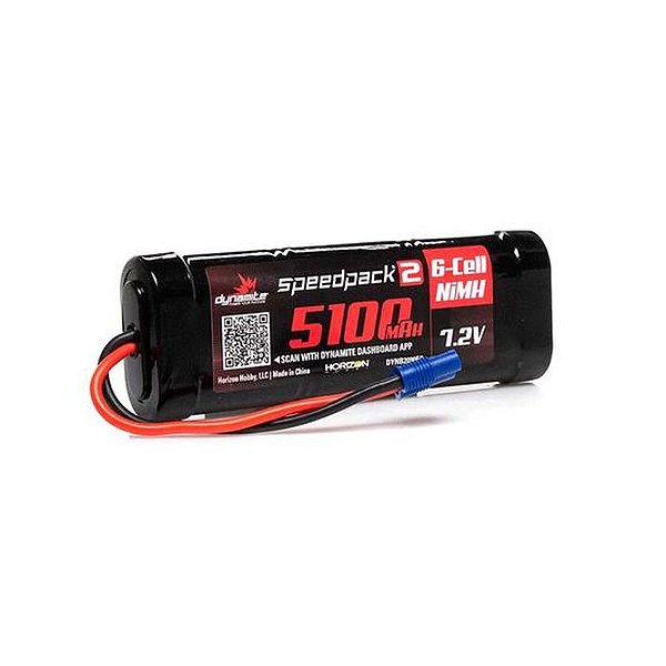 Bateria Nimh 7.2V 5100mAh Flat EC3 para Carros de Controle Remoto - Dynamite DYNB2090EC