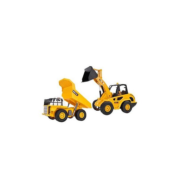 Carregadeira Huina 1/24 RC com 9 Canais e Cacamba Articulada