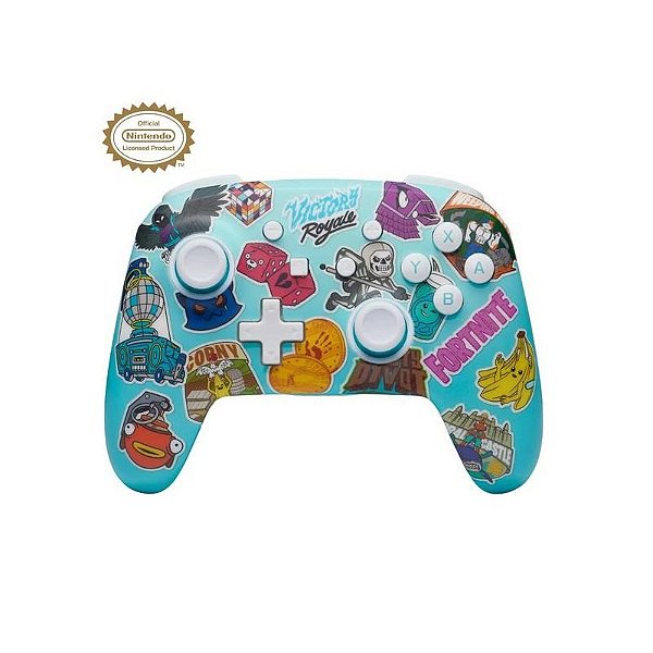 Controle Sem Fio PowerA para Nintendo Switch - Edição Fortnite Sticker Mania
