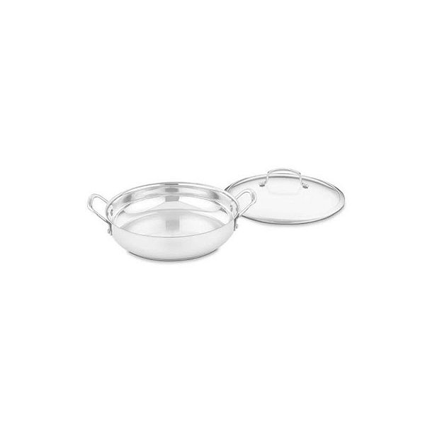 Panela de Aço Inoxidável Cuisinart 30CM com Tampa de Vidro - Modelo 425-30D