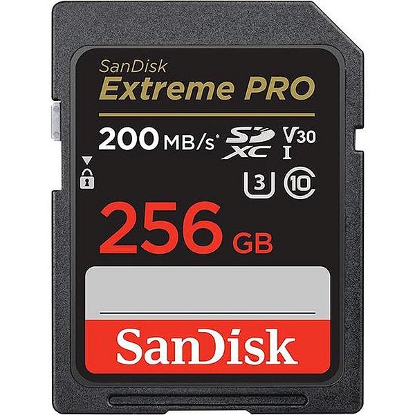 Cartão de Memória SD Sandisk Extreme Pro 256GB 200MB/s C10 U3 V30 - SDSDXXD-256G-GN4IN