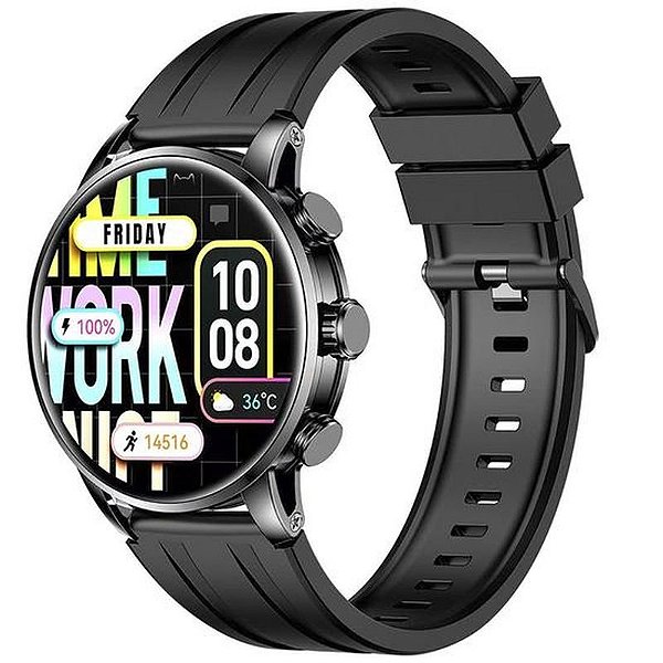 Relógio Inteligente Kieslect KR2 com Chamada, Tela 1.43, Bluetooth e IP68 - Preto