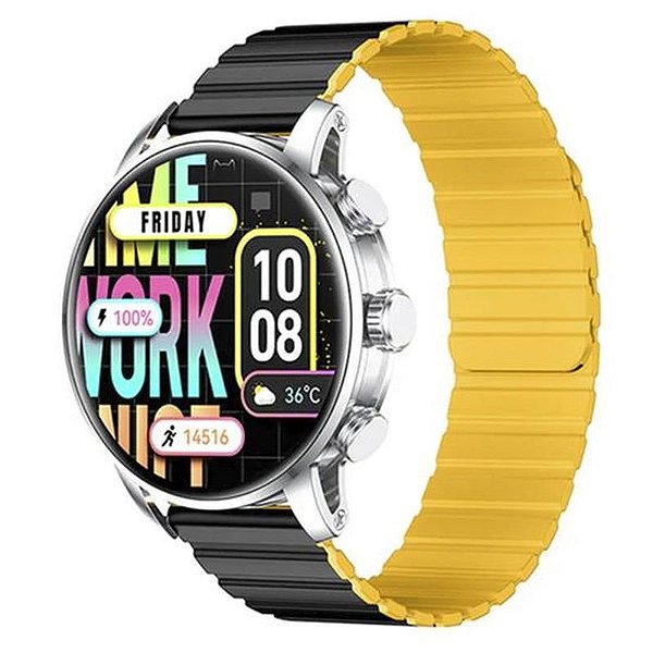 Relógio Inteligente Kieslect KR2 - Tela de 1.43, Bluetooth, IP68, Aço Inoxidável