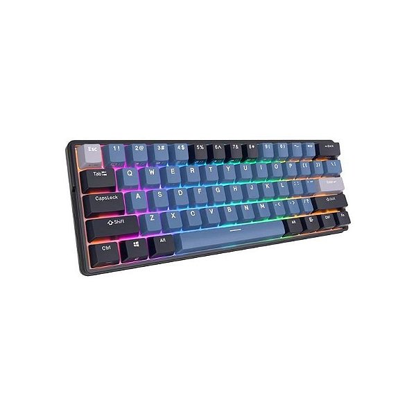 Teclado Mecânico Wireless Royal Kludge RK61 Plus 60% RGB com Switch Tátil Marrom - Indigo