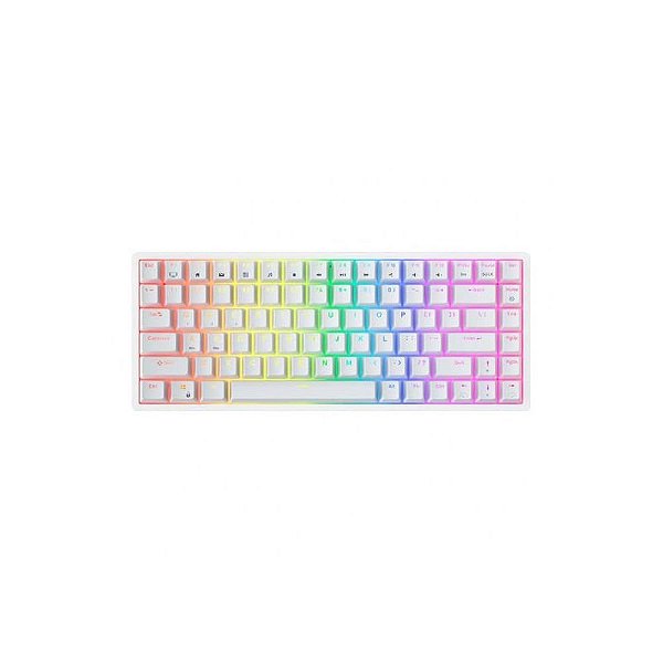 Teclado Mecânico Royal RK84 RGB Branco com Switches Brown