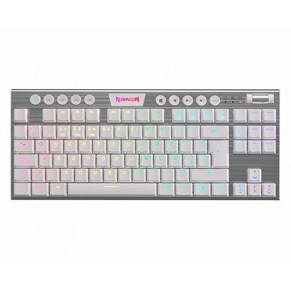 Teclado Mecânico Redragon Horus TKL Wireless Branco – Edição Especial