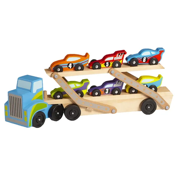 Transportador de Carros de Corrida Melissa & Doug - Conjunto de 7 Peças