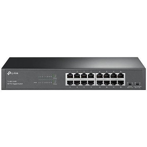 Switch Ethernet TP-Link TL-SG1016D - 16 Portas 10/100/1000 Mbps - Preto
