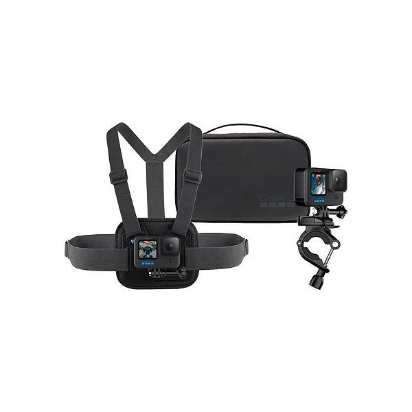 Kit Esportivo Gopro - Suporte Peitoral Bolsa Aktac-001 Preto