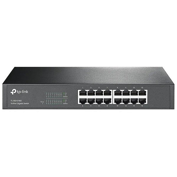 Switch TP-LINK TL-SG1016D de 16 Portas 10/1000Mbps Bivolt Preto