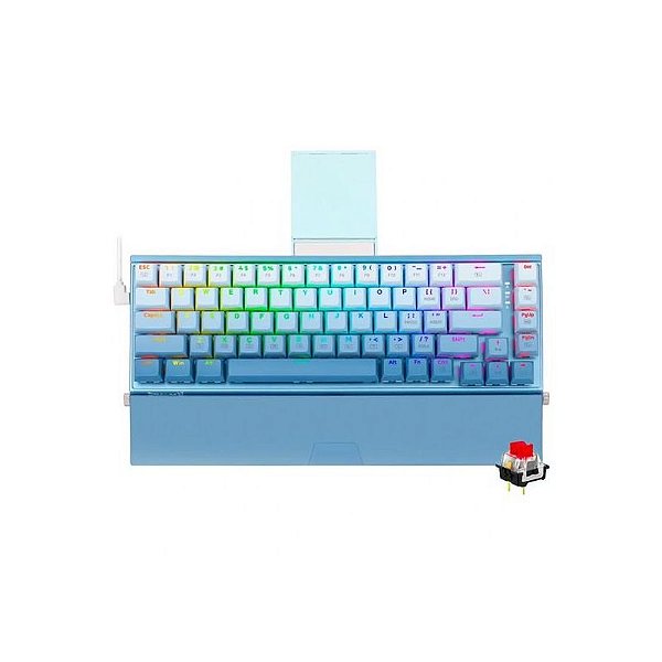 Teclado Mecânico RGB Redragon K641B-BW Shaco com Suporte para Uso Comfortável