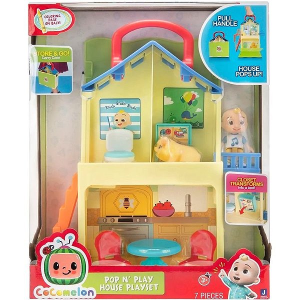 Casa de Brincar Cocomelon Pop N´ Play Jazwares 7 Peças