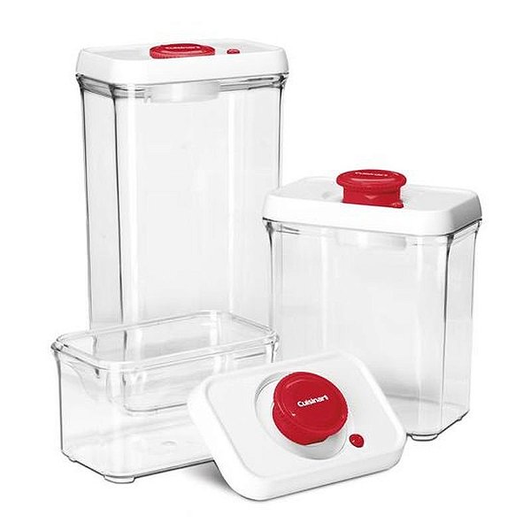 Jogo De Potes Para Alimentos Cuisinart S6R Borda Vermelho 6 Peças