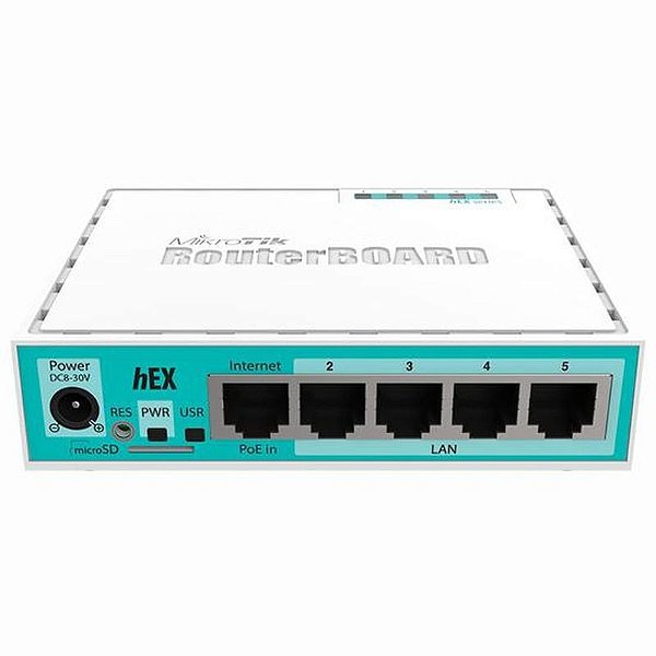 Switch Mikrotik RB 750GR3 Hex L4 - Branco, 5 Portas Gigabit, Ideal para Redes Avançadas