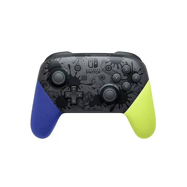 Controle Pro Sem Fio Nintendo Switch Splatoon 3A - Preto/Verde/Lilás (Embalagem Danificada)