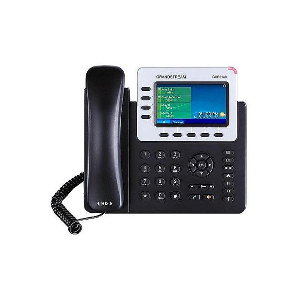 Telefone IP Grandstream GXP2140 HD com Fio - Preto, 4 Linhas e 4 Sips, Bivolt