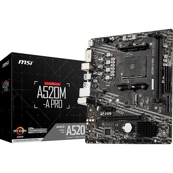 Placa Mãe MSI A520M-A Pro AM4 DDR4 - Desempenho Superior e Confiabilidade para sua Montagem