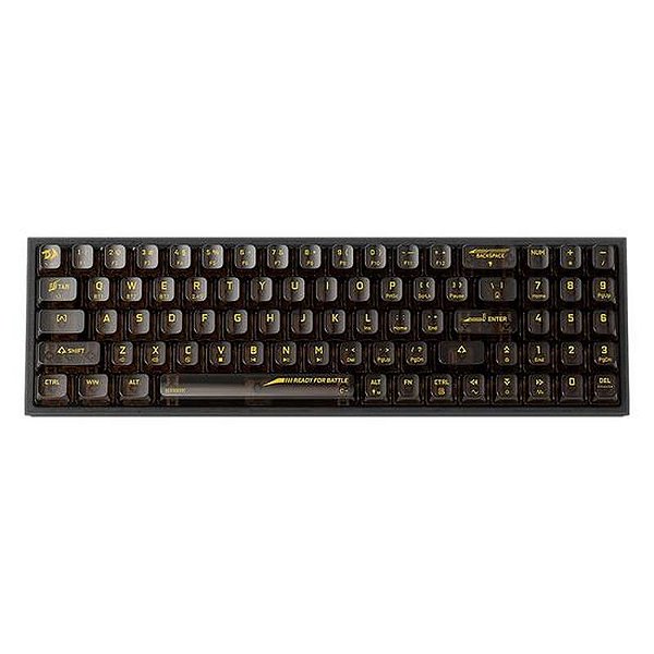 Teclado Gamer Redragon Pollux Pro K628CTB-RGB Sem Fio - Layout Red - Preto Transparente