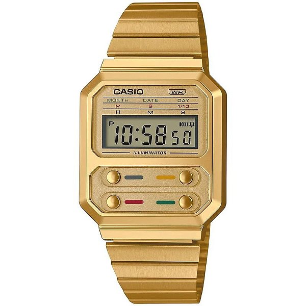 Relógio Digital Casio Unissex A100WEG-9ADF - Elegância e Praticidade Sem Estojo