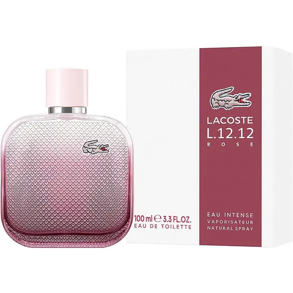 Perfume Lacoste L.12.12 Rose Intense Edt 100Ml - Feminino - Fragrância Floral Suculenta
