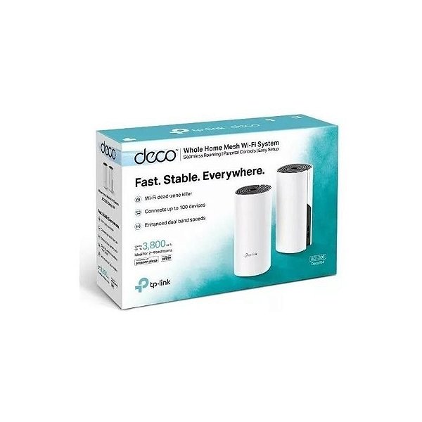 Roteador Mesh TP-Link Deco M4 AC1200 Wi-Fi - Conjunto com 2 Unidades