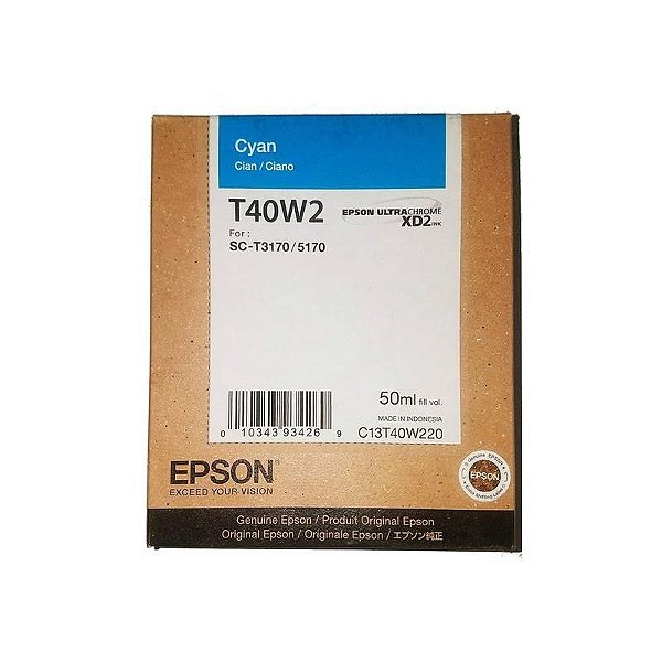 Tinta Epson T40W220 Ultrachrome Ciano para Impressoras T3170