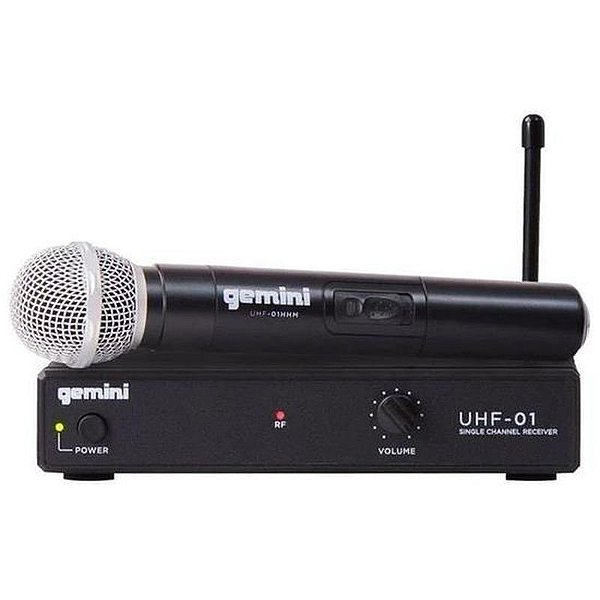 Microfone Sem Fio Uhf 01M Gemini - Sistema de Áudio Profissional