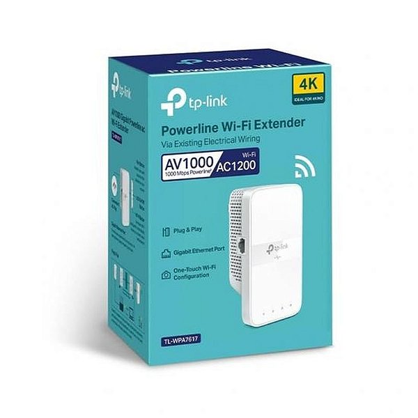 Repetidor de Sinal Powerline TP-Link TL-WPA7617 AV1000 Wifi de Alta Velocidade