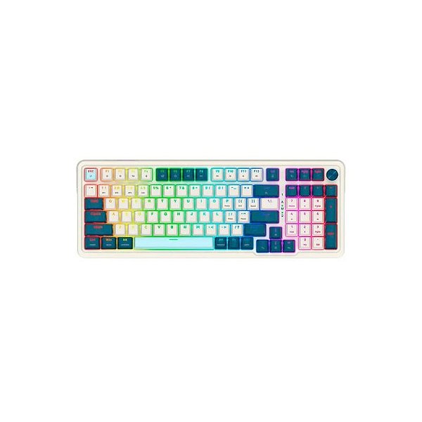 Teclado Gamer Redragon Pro Eisa K686WB RGB Wireless - Branco e Elegante