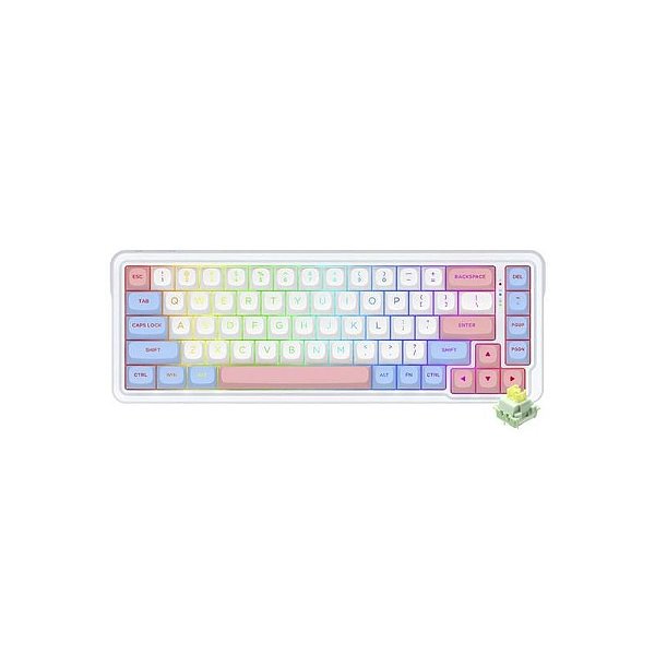 Teclado Mecânico RGB Redragon K709WBP Pro - Branco, USB, Layout Inglês
