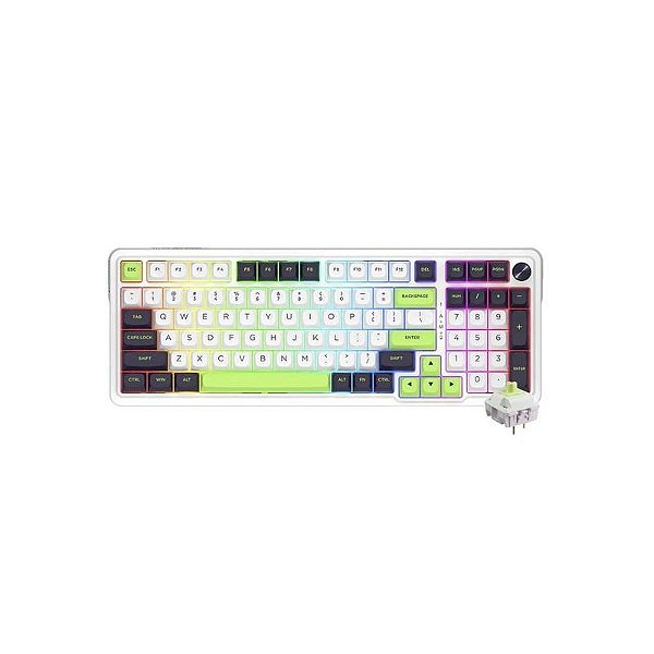 Teclado Mecânico Gamer Redragon K686WBG-RGB-Max Eisa Max Sem Fio - Branco e RGB