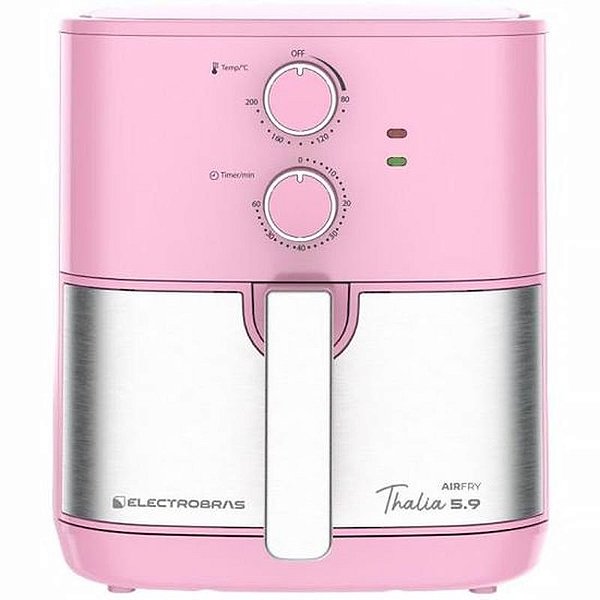 Fritadeira Elétrica Rosa e Prata Electrobras Thalia 5.9 - 1900W 220-240V 50/60Hz