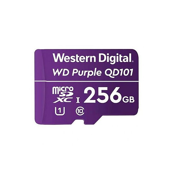 Cartão MicroSD 256GB WD Purple UHS-I Ultra - 128TBW para Câmeras de Vigilância